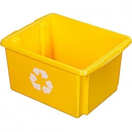 39001246 | SUNWARE Nesta box Eco, afm. 455x360x240 mm (lxbxh), inhoud 32 ltr, kunststof, kleur geel, fabrieksgarantie 2 jr