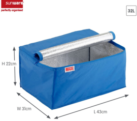 95009460 | SUNWARE koeltas voor SUNWARE Square vouwkratten 32 liter, afm. 490x360x250 mm (lxbxh), aluminium voering, sterke nylon rits, gewicht 0,42 kg