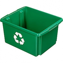 39001247 | SUNWARE Nesta box Eco, afm. 455x360x240 mm (lxbxh), inhoud 32 ltr, kunststof, kleur groen, fabrieksgarantie 2 jr