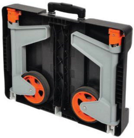 56000996 | ROLL1 inklapbare vouwkrattentrolley, afm. 485x370x1035/76 mm (bxdxh), draagvermogen 40 kg, gewicht 2,8 kg, incl. 3 SUNWARE vouwkratten afm. 490x360x250 mm (bxdxh), open handgrepen, kratinhoud 32 liter, belasting 30 kg