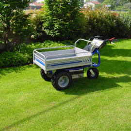 1101210062 | ZALLYS Dumper Jet L accukruiwagen, motor 1000 W,  2 onderhoudsvrije AGM tractie batterijen 105/130 Ah, externe HF lader, spoorbreedte 785 mm, voorwielaandrijving, laadvermogen 500 kg, gew. 149 kg