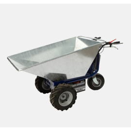 1101210041 | ZALLYS Dumper D1 accukruiwagen, motor 600 W,  2 onderhoudsvrije AGM tractie batterijen 105/130 Ah, externe HF lader, spoorbreedte 773 mm, voorwielaandrijving, laadvermogen 300 kg, gew. 126 kg