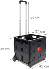 67060 | PACK-N-ROLL XL vouwkrattrolley zonder deksel, belasting 35 kg, inh. 50 l, afm. 42x37x39/98 cm (bxdxh), alu-trekbeugel, gewicht 2,8 kg