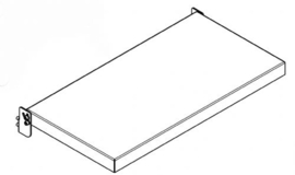 0163255 | HUPFER opklapbaar blad korte zijde voor AfruimMultiMultimobil (AMM), roestvrijstaal, afm. 625x320x40 mm (lxbxh), gew. 3 kg