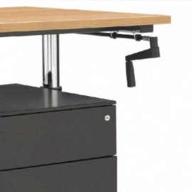 ED4180R | EasyDesk 330, zit-sta bureau/werktafel, handslinger met spindeltechniek hoogteverstelling traploos 61-94 cm, slag 33 cm, bladmaat 180x80 cm (bxd), hefvermogen 100 kg