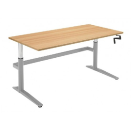 ED4140R | EasyDesk 330, zit-sta bureau/werktafel, handslinger met spindeltechniek hoogteverstelling traploos 61-94 cm, slag 33 cm, bladmaat 140x80 cm (bxd), hefvermogen 100 kg