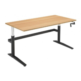 ED4160R | EasyDesk 330, zit-sta bureau/werktafel, handslinger met spindeltechniek hoogteverstelling traploos 61-94 cm, slag 33 cm, bladmaat 160x80 cm (bxd), hefvermogen 100 kg