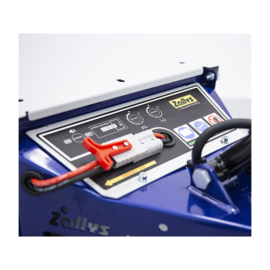 1101210049 | ZALLYS M9 elektrotrekker met afstandsbed., trekverm. 3000 kg, spoorbreedte 720 mm, motor 600W, 2x 12V  105/130A tractiebatterijen, batterijlader, max. snelheid 4,5 km/u, draaicirkel 1300 mm, elektromechanische rem, gew. 63 kg excl. batterijen