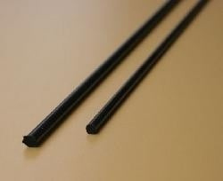 5 mm glasfiber stok massief wit of zwart