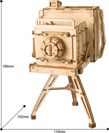 3d vintage camera houten modelbouw