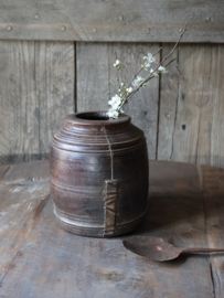 Oud houten pot 19cm nr 357