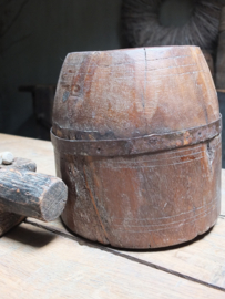 Oud houten pot 21,5cm nr 319