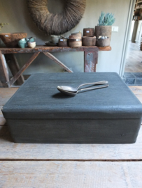 Blank houten kistje - Annie Sloan Graphite, Honfleur, Olive,  wax