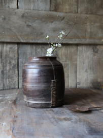 Oud houten pot 19cm nr 357