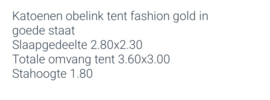 Fashion gold katoenen tent