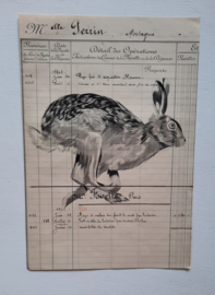 Haasafbeelding op oud fransdocument