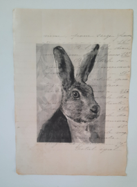 Eastern bunny op oud document