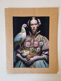 Portret vrouw met vogel