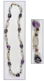 Amethyst-Bergkristal collier, echte edelstenen