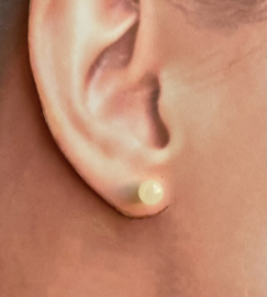 Jonge Jade oorknopjes, echt zilver en 6 mm edelsteen