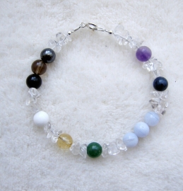 Chakra Armband `Studiehulp`  - Echt zilver, echte edelstenen