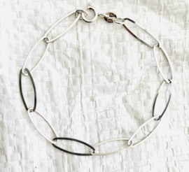 Zilveren Paperclip armband fijn 18 cm