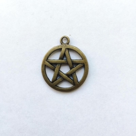 Bedel Pentagram - kleur brons, 3 cm