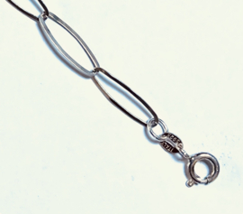 Zilveren Paperclip armband fijn 18 cm
