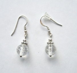 Bergkristal oorbellen I, echt zilver en edelsteen, 2 of 3 cm