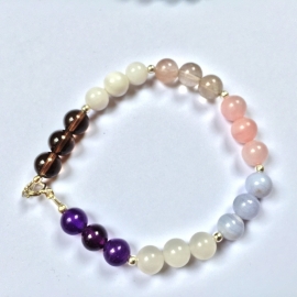 Chakra-armband - Acceptatie - Echt zilver, echte edelstenen