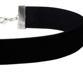 Choker- fluweel, 2 cm, op maat vanaf 25 cm - nikkelvrije sluiting