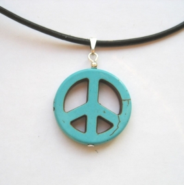 Peace, Vrede hanger, Howliet - Turquoise