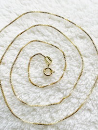 Vermeil ketting ‘box chain’ - 45 of 50 cm - Vermeil (verguld 925 Sterling zilver)