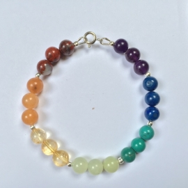 Chakra-armband - Mentale groei - Echt zilver, echte edelstenen