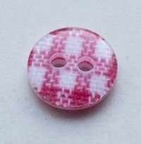 Gingham Button Red 9 mm