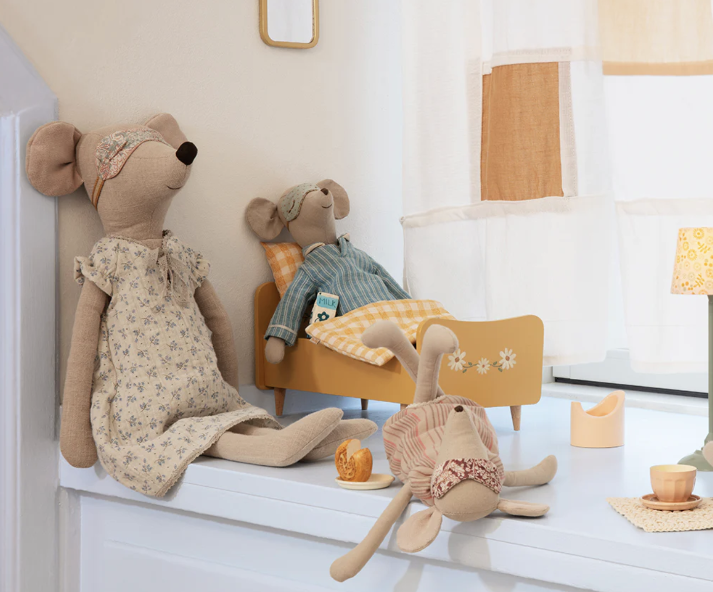 Maileg Medium mouse, Pyjamas 17-2401-00