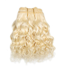 Weft Blonde "Pale Blonde" Wellig Nr. 613/100 Gramm "Ziegenhaar"