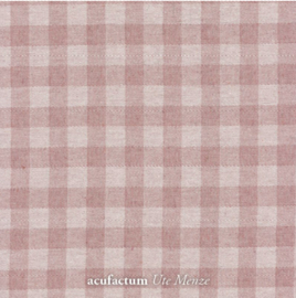 Acufactum Katoen gewoven  stof geruit oudroze 3523-1601-77