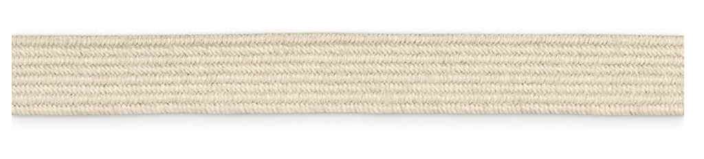 Cotton Swimwear Elastic 1/4 inch/6 mm Natural cut by the meter