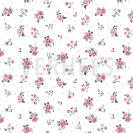 Poppy Soft Sweet Gots Roses White Jersey Child's Sweat Fabric New!