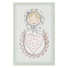 Clayre & Eef Button Card Heart Shaped Buttons White