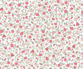 Westfalen Renforcé Mille Fleurs Feine Rote Blumen mit Blätter Muster 014006901  Neu!