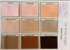 Shade Card Witte Engel in 9 colours