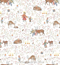 Acufactum Cottonfabric "Children and Reindeer" 3523-955