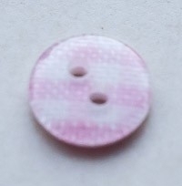 Gingham Button Pink 9 mm