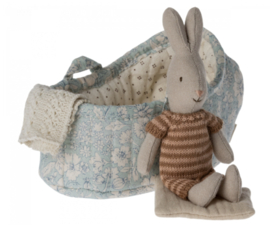 Maileg Rabbit in carry cot, Micro Brown 16-1023-10