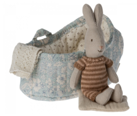 Maileg Rabbit in carry cot, Micro Bruin 16-1023-10