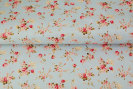 Stenzo Textiles Printed Poplin roos bouquet Oko-Tex New!