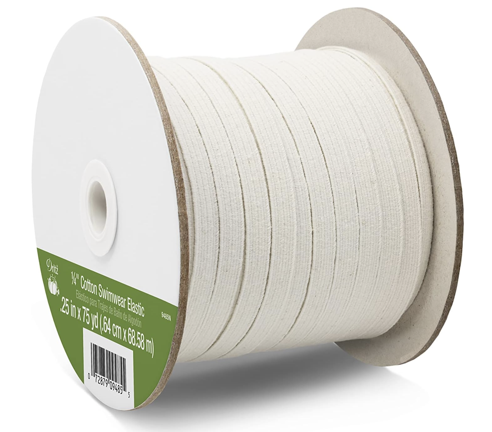 Cotton Swimwear Elastic 1/4 inch/6 mm Natural cut by the meter