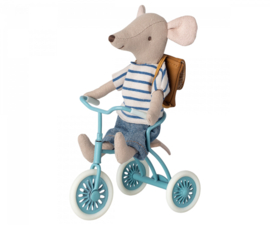 Maileg Abri à tricycle, Mouse - Petrol blue 11-3104-00